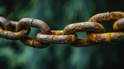 Fototapeta premium blockchain security chain with encoded links