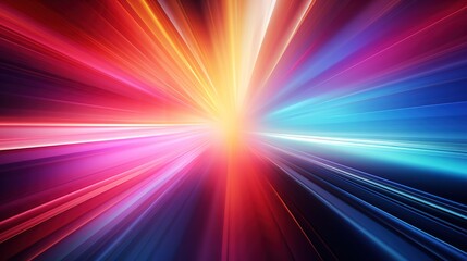 Abstract background with colorful lines converging towards a bright center.
