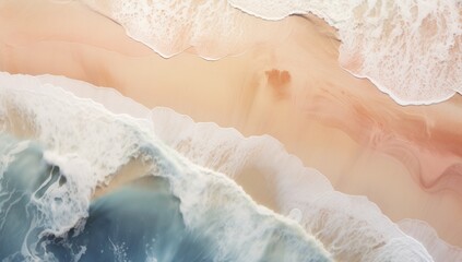 Fototapeta premium Warm Tones Detailed Aerial Imagery of the Beach in Light Brown and Indigo