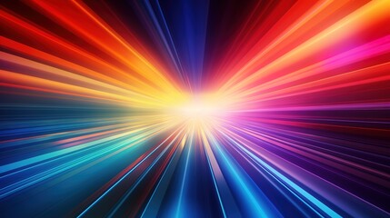 Abstract background with colorful lines radiating outward.