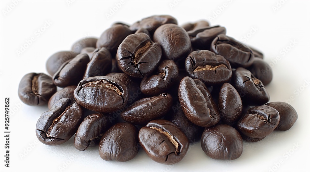 Wall mural coffee beans isolated on white