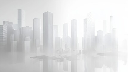 Fototapeta premium Modern Minimalism: Create a minimalist online shopping city image that conveys a powerful message with as few elements as possible, white color theme