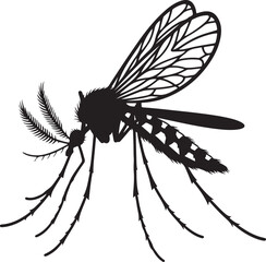 simple mosquitoes silhoutte vector style art illustration
