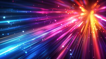 Naklejka premium Abstract background with colorful streaks of light and bokeh.