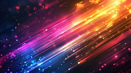 Fototapeta premium Abstract background with colorful streaks of light and bokeh.