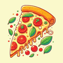 vector illustration of a pizza