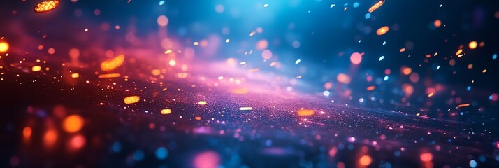 Obraz premium A colorful background with many small dots and a few larger ones. The background is blue and purple