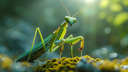praying mantis on a branch