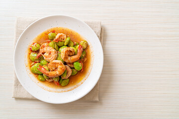 Stir-Fried Twisted Cluster Bean with Shrimp