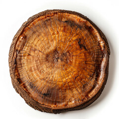 Fototapeta premium a piece of wood with a tree trunk cut in half