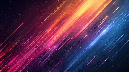 Abstract background with diagonal glowing lines and particles.