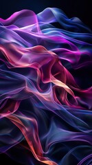 Obraz premium a colorful digital artwork featuring an abstract, flowing design with hues of purple and blue.