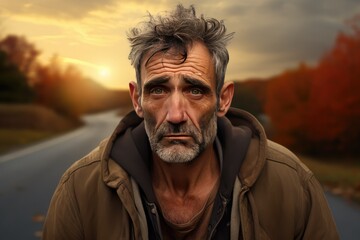 Obraz premium portrait of a homeless
