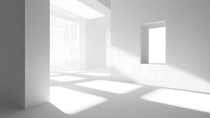 Fototapeta premium Pure White Interior Room or Hall Ideal for Photoshoot Background.
