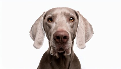 ワイマラナーのポートレート（Weimaraner portrait on white background）
