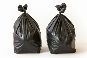 trash bag full of garbage isolated on white