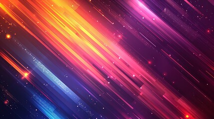 Fototapeta premium Abstract background with diagonal lines and glowing lights.