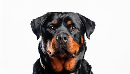 Obraz premium ロットワイラーのポートレート（Rottweiler portrait on white background） 