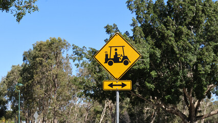 Golf Cart Road Sign