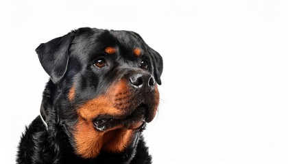 Fototapeta premium ロットワイラーのポートレート（Rottweiler portrait on white background） 