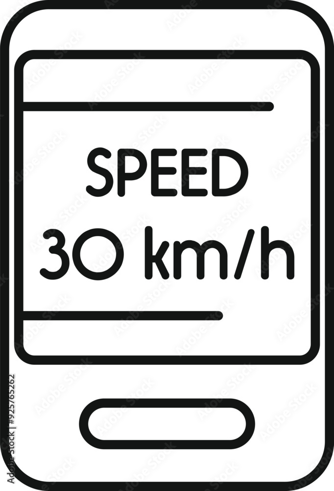 Aufkleber simple vector icon of a smartphone showing a speed limit of 30 kilometers per hour