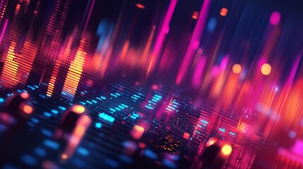 Fototapeta premium Abstract Cityscape with Neon Lights