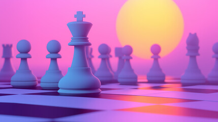 Strategic Sunrise: The Dawn of Decision-Making Through Symbolic Chess in a Radiant Horizon