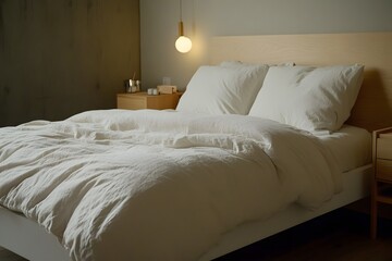 White Bedding in a Modern Bedroom