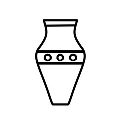 Vase Icon. Line art style design isolated on white background
