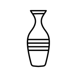 Vase Icon. Line art style design isolated on white background