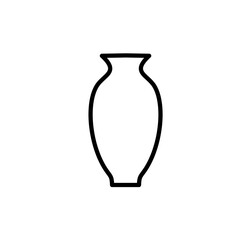 Vase Icon. Line art style design isolated on white background