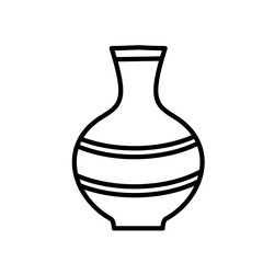 Vase Icon. Line art style design isolated on white background