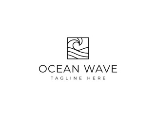 wave logo vector illustration. simple wave logo template