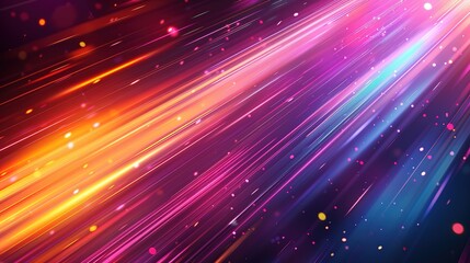 Obraz premium Abstract background with diagonal lines of light in pink, blue, and orange.