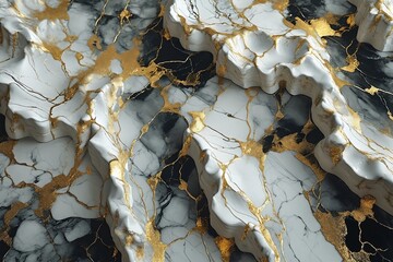 Obraz premium Abstract Marble Texture with Gold Veins