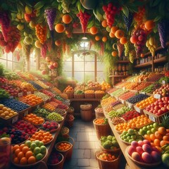 Abundant Fruit Market - A Visual Feast