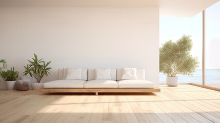 Modern Minimal clean clear contemporary living room home interior design daylight background