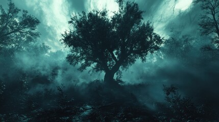 Fototapeta premium Mysterious Foggy Forest