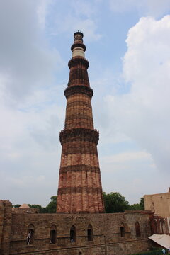 Delhi , India - historical monuments qutub minar 15 august 2024