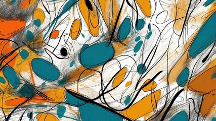 Crazy sketch random pattern. Chaos and variety. Modern art drawing painting