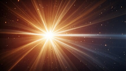 Naklejka premium Lens flare, blue glow light effect on black. image of rays light effects