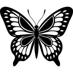 Butterfly isolated on white, butterfly vector illustration, animal vector art, butterfly silhouette, butterfly vector icon, butterfly line art, eps