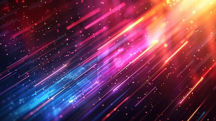 Naklejka premium Abstract background with glowing lines and bokeh.