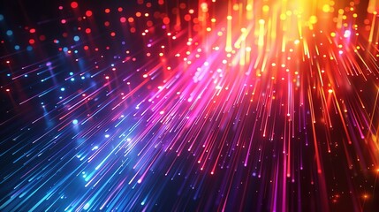 Fototapeta premium Abstract background with glowing lines and bokeh.