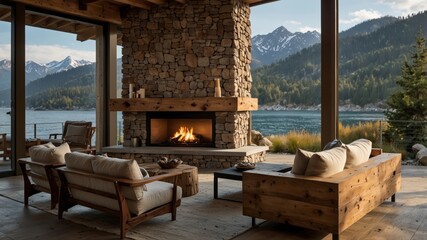 modern cabin in the mountains with a rustic yet contemporary feel