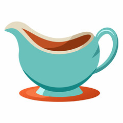Ceramic Gravy Boat isolated on white, Ceramic Gravy Boat vector illustration, Ceramic Gravy Boat vector art, Ceramic Gravy Boat silhouette, teapot and cup vector icon, bteapot and cup line art, eps