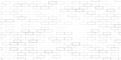 Abstract background of white brick masonry. Vector illustration. Overlay template. random brick. texture interior background line art. 