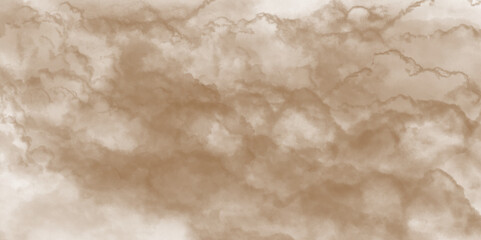 Abstract brown watercolor background texture of chaotically mixing puffs of red smoke on a white background, beautiful abstract brown cloud on light background and colorful texture pattern.