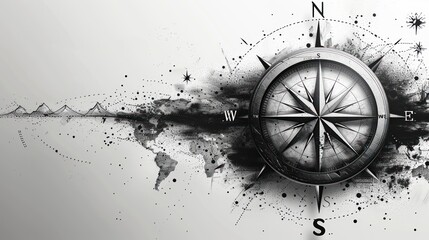 compass rose and compass 