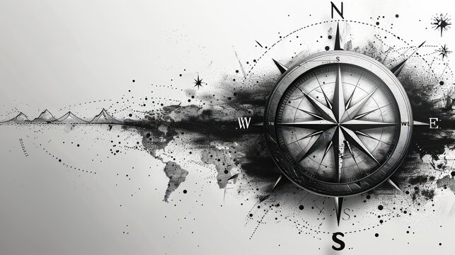 compass rose and compass 